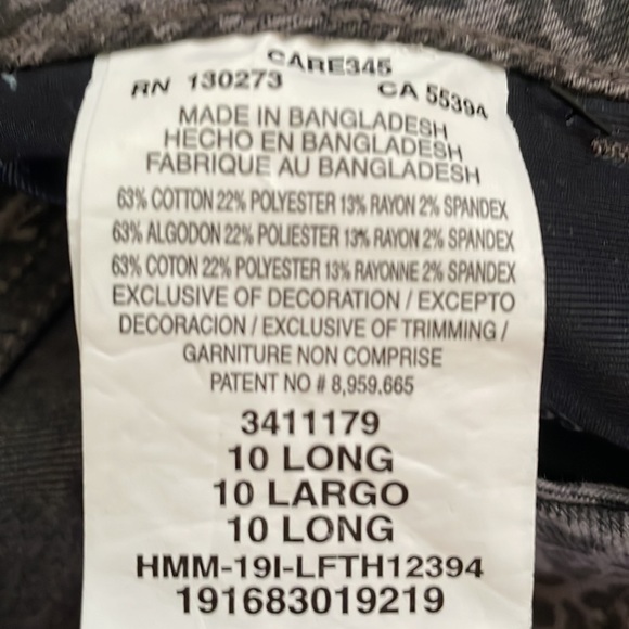 NWT Lee - Black and Gray Leopard Print Straight Leg Mid Rise Jeans - Size 10 L - Picture 11 of 11